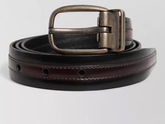 Dolce & Gabbana leather metal logo buckle belt