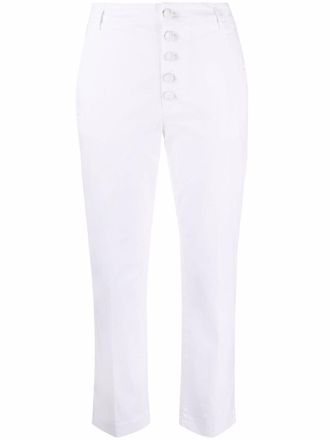 Dondup button-down straight-leg trousers - White