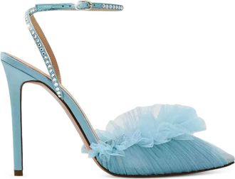 Andrea Wazen 120 mm Franca pumps met tulen enkelbandje - Blauw