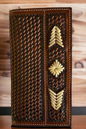 Twisted X Boots Hand Tooled Rodeo Wallet In Brown