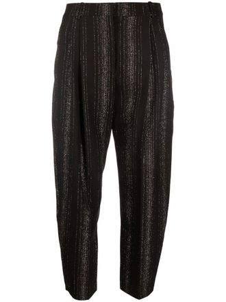 Stella McCartney high-waisted cropped trousers - women - Viscose/Wool/Polyester/Cotton - 38 - Black