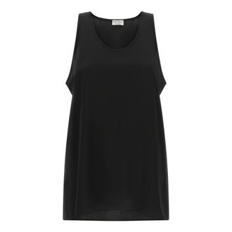 Brunello Cucinelli Silk Sleeveless Top - female - Brunello Cucinelli - Sleeveless Tops - Black - XS - Tops
