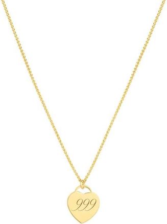 Set & Stones Alice Angel Numbers Necklace in Gold /999 at Nordstrom, Size 18