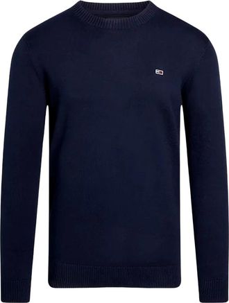 Tommy Jeans Tjm Slim Ess Light S - Heren - Ronde hals truien - Blauw - XS - Katoen - Truien & Vesten