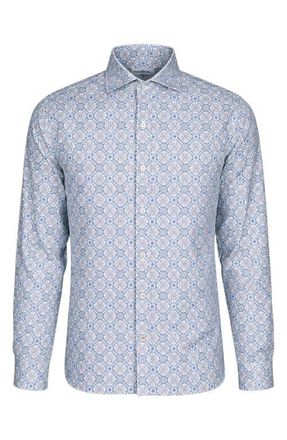 Swims Santorini Stretch Linen & Cotton Button-Up Shirt in Sky Blue at Nordstrom, Size Xx-Large