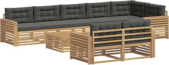 vidaXL Conjunto De Sof&aacute;s De Exterior 9 Uds. Blanco Y Antracita Vidaxl
