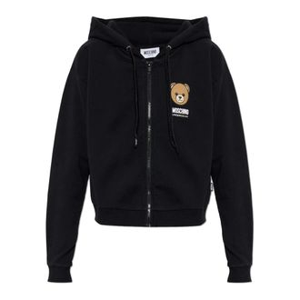 Moschino Zip-throughs, female, Black, Size: XS Logo Sweatshirt