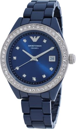 Emporio Armani Leo Quartz Crystal Blue Dial Watch AR70012
