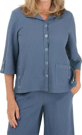 Habitat Crinkle Camp Shirt In Indigo