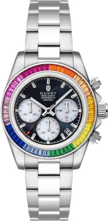 Duxot Accelero Rainbow Chronograph Quartz Black Dial Mens Watch DX-2064-22