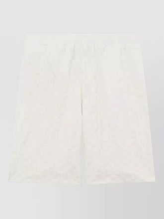 GCDS monogram knee length textured fabric shorts