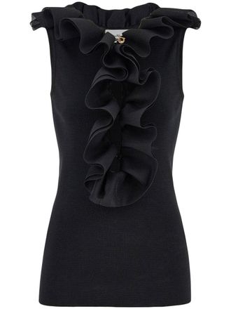 Ferragamo Gilet met ruche afwerking - Zwart