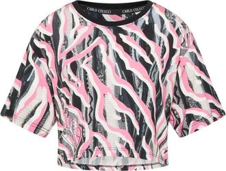 Carlo Colucci Tops, Dames, Veelkleurig, M, Cropped T-shirt