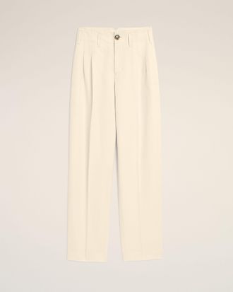 Ami White two-pleats cotton and linen trousers White - 34 - for Women