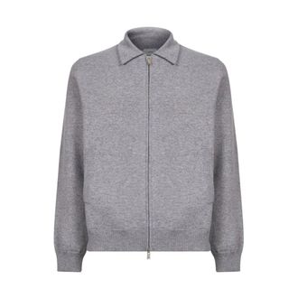 Lardini Giacca con zip - Heren - Zomerjassen - Grijs - L - Katoen - Jassen