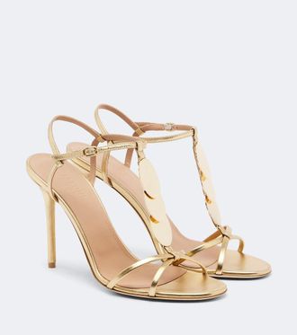 Malone Souliers Kali embellished metallic leather sandals