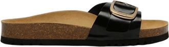 Scholl Glanzend Leren Gesp Sandaal - Dames - Sandalen - Zwart - 41 EU - Schoenen