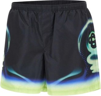 Casablanca Sporchid Bedrukte Zwemshorts - Heren - Strandmode - Zwart - L - Polyester - Badmode