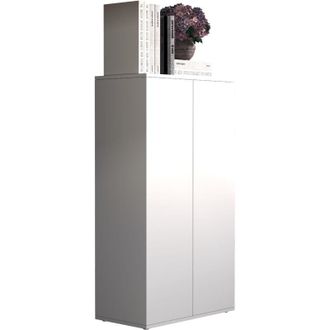 ebuy24 Vcm Cassettiera in legno Bordo con ante girevoli Dimensioni ca. a. 108 x l. 60 x p. 32 cm - Dalosa 3 (Bianco)