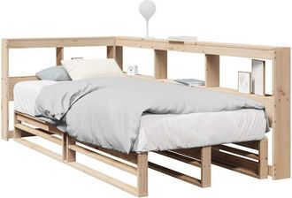 vidaXL Cama Con Estanter&iacute;a Sin Colch&oacute;n Madera Maciza De Pino 90x190 Cm Vidaxl