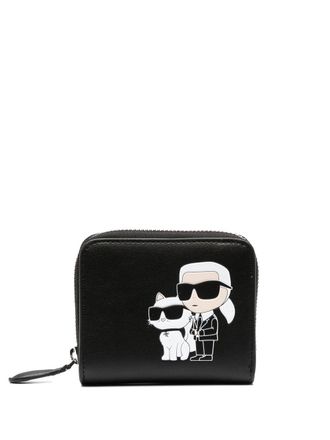 Karl Lagerfeld Ikonik Karl leren portemonnee - Zwart