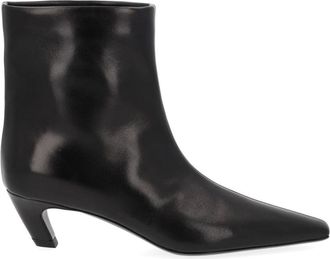 Khaite Arizona Pointed Toe Leather Ankle Boots