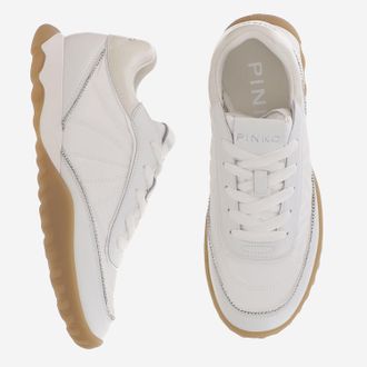 Pinko Womens Sneakers Gea Leather-Blend White Upper: Calfskin Trainers