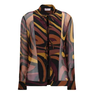 Pucci Marmo Print Creponne Blouse - Dames - Blouses & Shirts - Veelkleurig - Maat: L Zijde
