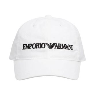 Emporio Armani Baseball Cap Klassieke Stijl Zwart - Heren - Petten - Wit - ONE Size - Katoen - Accessoires