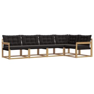 vidaXL Conjunto De Sof&aacute;s De Exterior Con Coj&iacute;n 5 Pcs Blanco Y Negro Vidaxl