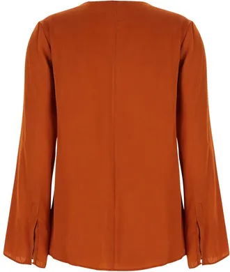 Jucca Silk V-Neck Blouse - Orange