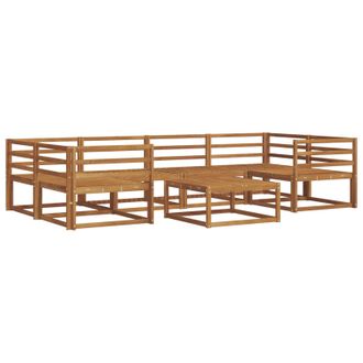 vidaXL Conjunto De Sof&aacute;s De Exterior 7 Pcs Natural Vidaxl