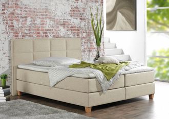 HOME AFFAIRE Boxspringbett »Casey« in 5 Breiten, 3 Ausführungen, 2 Härtegraden, Steppung, Topper