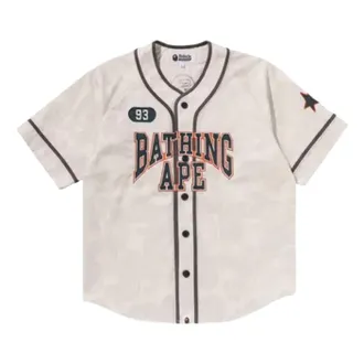 A Bathing Ape Camo Multi Logo Baseball Shirt White 1M30132310-IVORY
