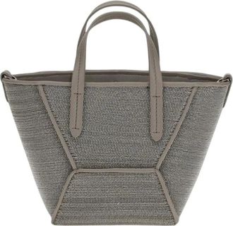 Brunello Cucinelli Bolso Tote Geom&eacute;trico - Bags - Mujer - Gris - ONE SIZE