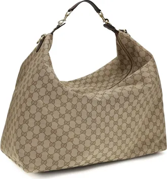 Gucci Mens Shoulder Bag Brera Gg Canvas Vintage Sand-Dark Brown-Vrv Fabric Sand/dark Brown/vrv