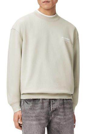 AllSaints Dreamer Oversize Cotton Fleece Crewneck Sweatshirt in Powdered Green at Nordstrom, Size Xx-Large