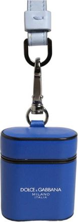 Dolce & Gabbana Funda para Air Pods de piel con correa y logo - Accessories - Mujer - Azul - ONE SIZE