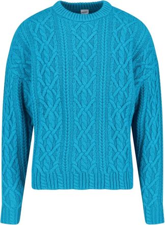 Aspesi cable-knit crew-neck sweater - Blue