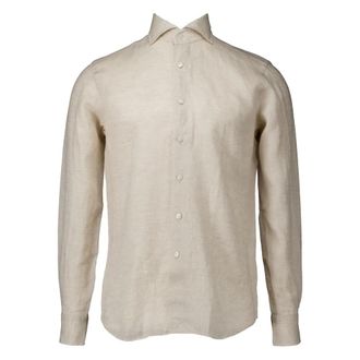 Xacus Linnen Overhemd - Heren - Casual Overhemden - Beige - 2XL - Linnen - Overhemden