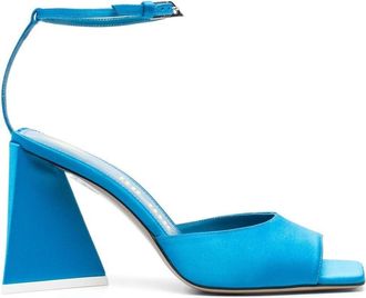 The Attico Piper 90mm sandals - women - Fabric/Calf Leather/Calf Leather - 37.5 - Blue