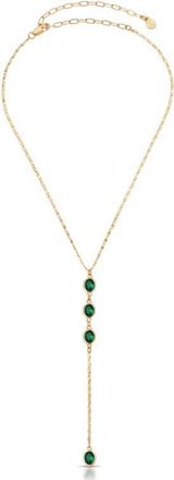 Ettika Sparkle Dip Y-Necklace in Green at Nordstrom