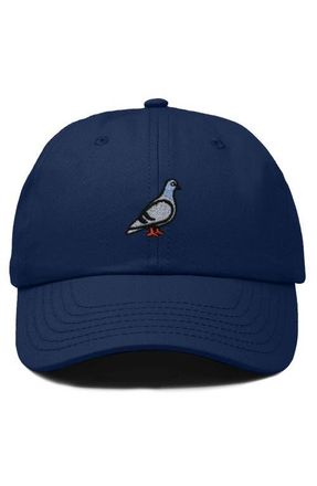 Dalix Pigeon Embroidered Everyday Hat in Navy Blue at Nordstrom