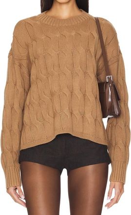 Pistola Denim Eva Cable Knit Sweater In Caramel Cable