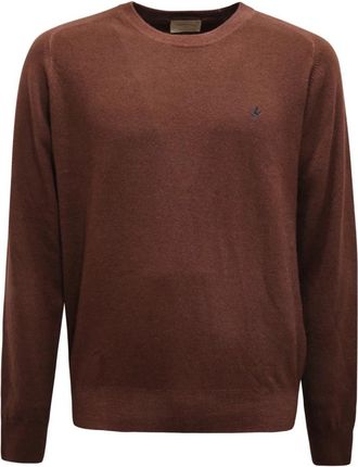 Brooksfield Wollen trui gemaakt in Itali&euml; - Heren - Ronde hals truien - Bruin - 3XL - Wol - Truien & Vesten