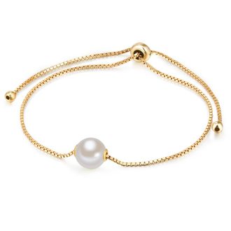 Valero Pearls Womens Sterling Silver Bracelet - Gold - One Size