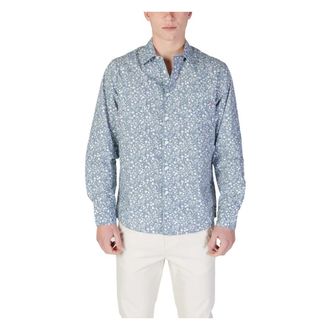 Replay Katoenen Shirt met Lange Mouwen - Heren - Casual Overhemden - Blauw - 3XL - Katoen - Overhemden