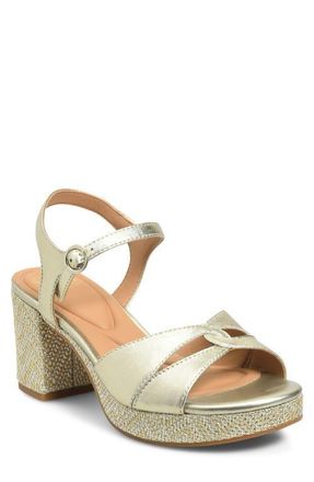 S&ouml;fft Lucille Ankle Strap Platform Sandal in Platino at Nordstrom, Size 6.5