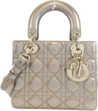 Dior Pre-owned My ABCDior Lady Dior Small Calf Handbag - Dames - Vintage Handtas - Beige - ONE Size - Leer - Vintage