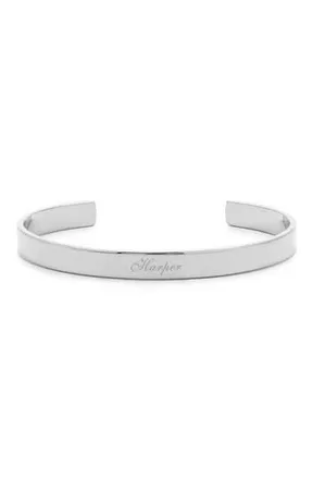 Brook & York Personalized Name Cuff in Silver at Nordstrom Rack